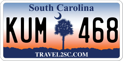 SC license plate KUM468