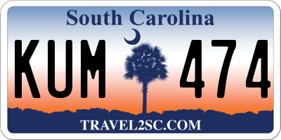SC license plate KUM474