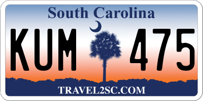 SC license plate KUM475