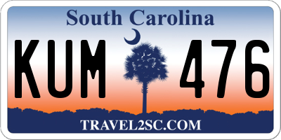 SC license plate KUM476