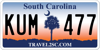 SC license plate KUM477