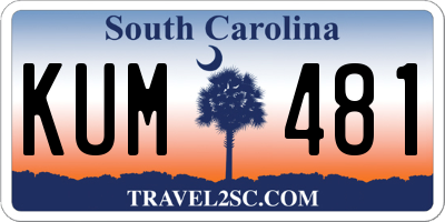 SC license plate KUM481