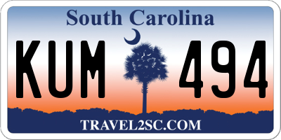 SC license plate KUM494