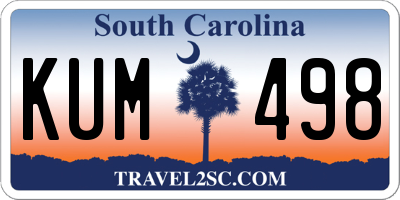 SC license plate KUM498