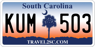 SC license plate KUM503