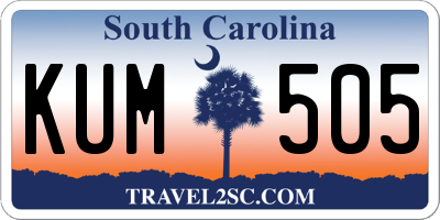SC license plate KUM505