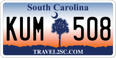 SC license plate KUM508