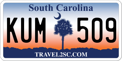 SC license plate KUM509