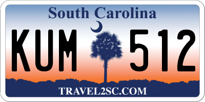 SC license plate KUM512