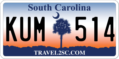 SC license plate KUM514