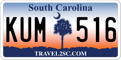 SC license plate KUM516