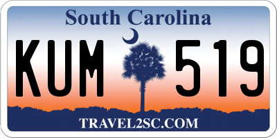 SC license plate KUM519