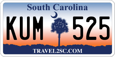 SC license plate KUM525
