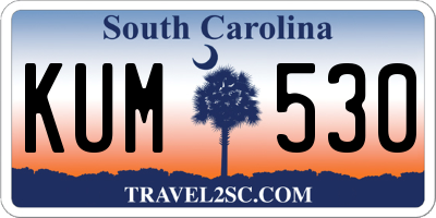 SC license plate KUM530