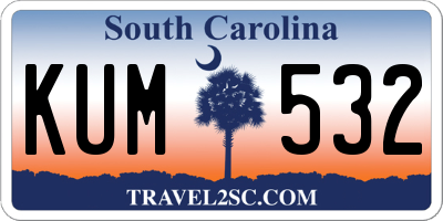SC license plate KUM532