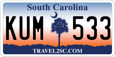 SC license plate KUM533