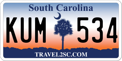 SC license plate KUM534