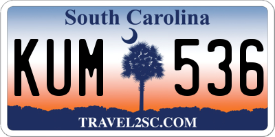 SC license plate KUM536