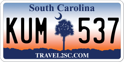 SC license plate KUM537
