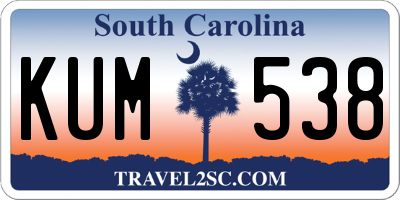 SC license plate KUM538