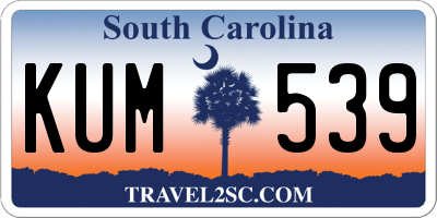 SC license plate KUM539