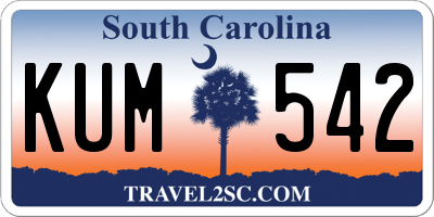 SC license plate KUM542
