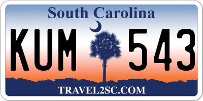 SC license plate KUM543