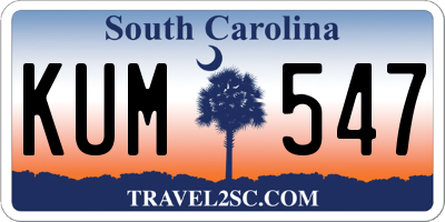 SC license plate KUM547