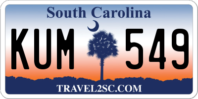 SC license plate KUM549
