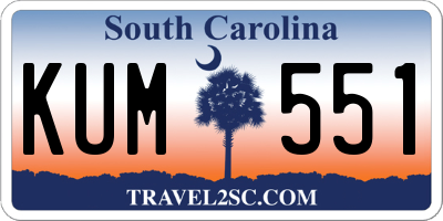 SC license plate KUM551