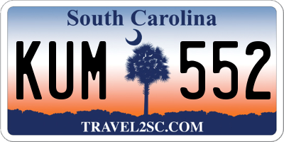 SC license plate KUM552