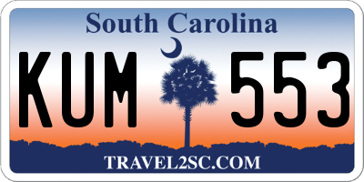 SC license plate KUM553