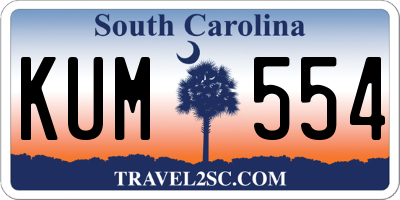 SC license plate KUM554