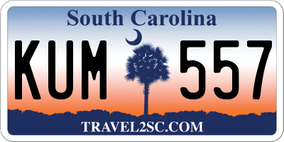 SC license plate KUM557