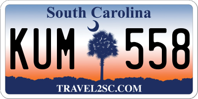 SC license plate KUM558