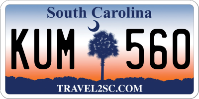 SC license plate KUM560