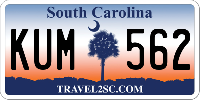 SC license plate KUM562