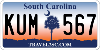 SC license plate KUM567
