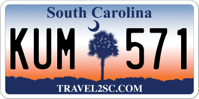 SC license plate KUM571