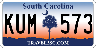 SC license plate KUM573