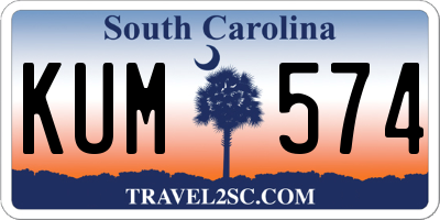 SC license plate KUM574