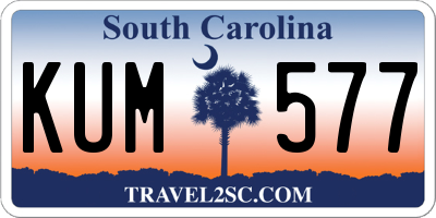SC license plate KUM577