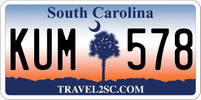 SC license plate KUM578