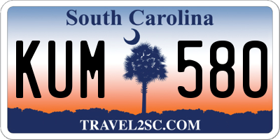 SC license plate KUM580