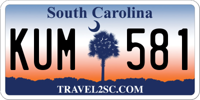 SC license plate KUM581