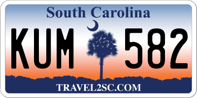 SC license plate KUM582