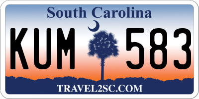 SC license plate KUM583
