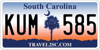 SC license plate KUM585