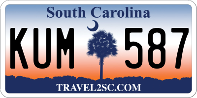 SC license plate KUM587