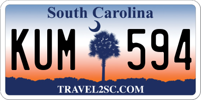 SC license plate KUM594